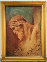 Zoltán Veress (1868 - 1935) Christ c. Painting with original guarantee!