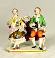 xviii. The second half of the year around 1770, a high porcelain rarity! Rococo couple!