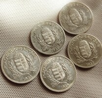 1 Pengö 1937, 1938, 1939, 1926, 1927 coins
