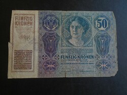 17 70 - Ötven korona  1914 /1919 -es  SHS (szerb-horvát -szlovén) nosztrifikációval -  temesi bánság