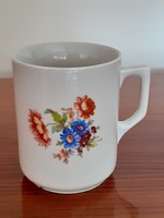 Régi Zsolnay porcelán virágos bögre csésze