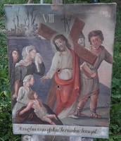 Representation of the Way of the Cross, oil painting