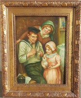 R. Braun: Pipe popeye in the family life picture, ox-eyed frame