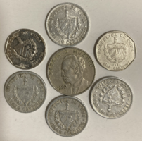 7 db  Kubai érmék 5,10,20 Centavos1962.,1966., 1968., 1994., 2001