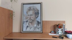 (K) high-quality marked portrait painting with 38x55 cm frame