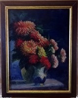 Marked oil still life from 1954, in a new frame (30 x 40)