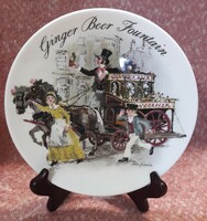 Biedermeier scenic, viable English porcelain decorative plate 2. (M2671)