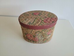 Old papier mache oval sewing box vintage storage