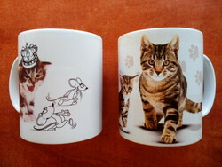 2 db porcelán teás/bögre,/csésze cica /macska mintával