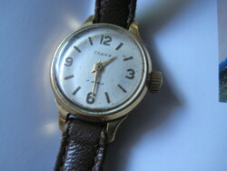 Cjajka women's wristwatch, mechanical, with a nice leather strap, works