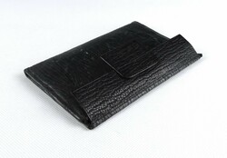 1J585 Antik fekete bőr brifkó pénztárca