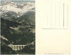 Old postcard - semmering kalte rinne mit raxalpe 1910