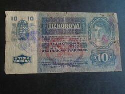 17 89  - Tíz korona  1915 /1919 -es   magyar  felülbélyegzés  és  SHS  bélyeg