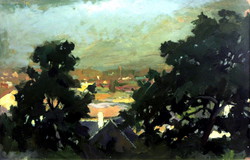 View of Buda by Ferenc Várdeák (1897-1971)