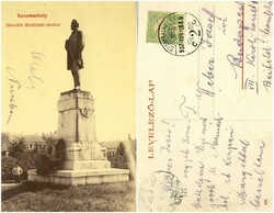 Régi képeslap - Szombathely Horváth boldizsár-szobor 1907