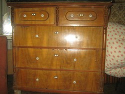Traditional 5-drawer chest of drawers, sublodge, pewter type