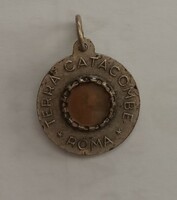 Antique Pilgrim's Grace Coin Relic vi. Pope Paul reliquary holy pendant