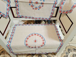 Linen embroidered tablecloths in a set