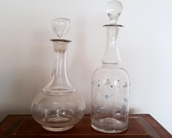 Régi röviditalos dugós palack vintage likőrös pálinkás üveg 2 db