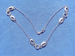 45 Cm. Long, 1 cm. Wide 925 silver necklace