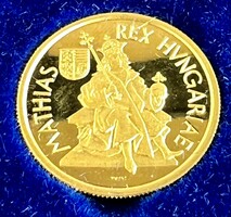 314T. 23,6 Karátos Arany, (6,986 g) Mátyás Király 5.000 Forintos érme!