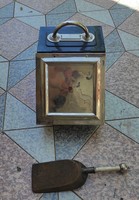 Beautiful antique art deco, art noveau secession style fuel coal holder, fireplace tile stove