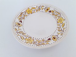 Old Kispest granite plate with yellow flowers 1 pc