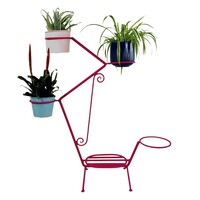 Pink retro renovated flowerpot 70s - summer breeze -