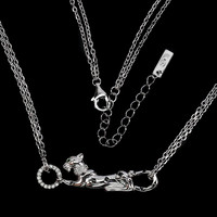 925 sterling silver tiger necklace coated with zirconia 14 carat white gold