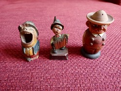 3 wooden figures