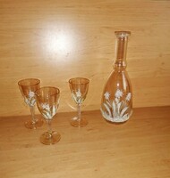 Retro glass drink set, bottle with 3 glasses (0-1)