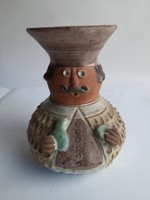 Ilona Kiss pink ceramic vase - old marked