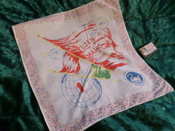 About 35 x 35 cm, very retro handkerchief, for creative purposes.