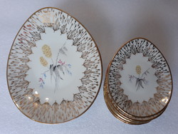 Vintage Bavaria tojáshéj színű porcelán 7 részes praliné, aprósütemény szett