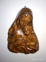Szűz Mária kis Jézussal relief, plakett, domború kép, falidísz, dombormű