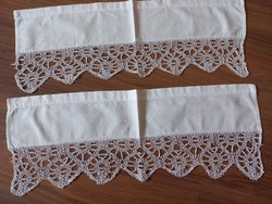2 small stained glass curtains, shelf lace