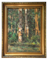 “Erdőszél” pasztellkép Hoffmann Antal (1895-) festő munkája
