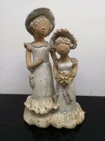 Győrbíró enikó ceramic couple figure. Flawless. 27 cm (50042)