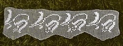 Crochet lace shelf decoration, drapery curtain tablecloth lace strip ribbon 55 x 16 cm