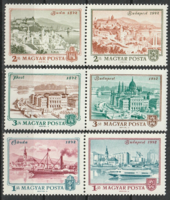 1972.Óbuda-Buda-Pest bélyeg sorozat** összefüggő párokban