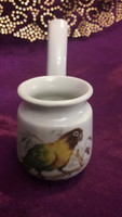 Madaras, papagájos porcelán itató pohár különlegesség 2. (L2471)