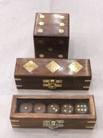Wooden copper box dice game