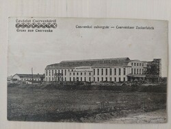 Czervenka sugar factory, Voivodeship, 1910s, old postcard