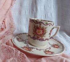 Antik angol fajansz Adderleys kávés csésze, ritka gyűjtői darab