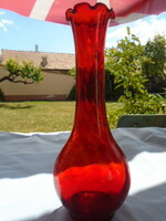 Kosta boda Swedish handcrafted glass vase, marked. Its finely crafted blown vase has a pattern in itself