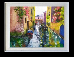 --- Venice gondolas- colorful contemporary impressions-