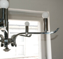 Art deco - streamline 5 arm chrome chandelier refurbished