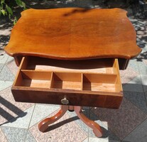 Beautiful Biedermeier table with drawers sewing table laptop notebook home office table video also.
