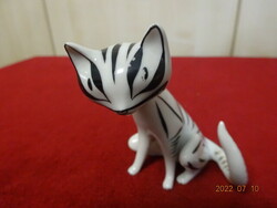 Drasche porcelán figura, cirmos cica, magassága 8,3 cm. Vanneki! Jókai.