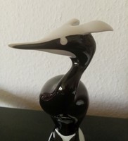 Rare royal dux jaroslav jezek black egret porcelain